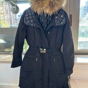 Moncler Fur Hood Double Zip Coat